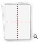 Produktimage für 7002: 1 x quer, 1 x längs perforiert, teilt das A4 Blatt in vier A6 Blätter. Artikel-Nr. 7002