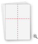 Produktimage für 7017: 1 x quer, 1 x längs perforiert, teilt das A4 Blatt in vier A6 Blätter. Artikel-Nr. 7017